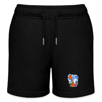 Zahl 1 Nummer Eins - Delfin Motiv - Kinder Organic Joggingshorts Mini Bolter von Stanley/Stella - Schwarz - Vorne