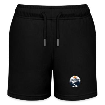 Fahrradfahrer Illustration - Kinder Organic Joggingshorts Mini Bolter von Stanley/Stella - Schwarz - Vorne