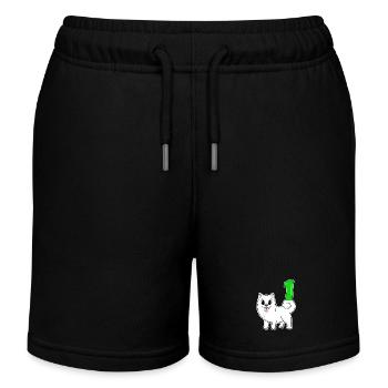 Zahl 1 Nummer Eins - Samojede Hund Motiv - Kinder Organic Joggingshorts Mini Bolter von Stanley/Stella - Schwarz - Vorne