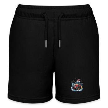 Traktor Weihnachten Landwirt Weihnachtsmütze Bauer - Kinder Organic Joggingshorts Mini Bolter von Stanley/Stella - Schwarz - Vorne