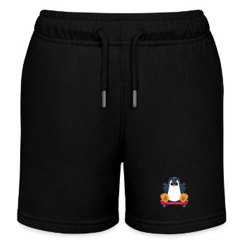 Pingouin Skater Skateboard - Short de jogging enfant bio Stanley/Stella - noir - Devant