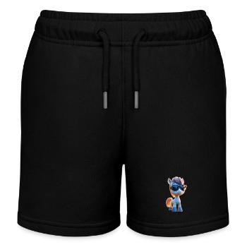 Pony Reitpony Fohlen Reiterin Ponys Reiten Ponyhof - Kinder Organic Joggingshorts Mini Bolter von Stanley/Stella - Schwarz - Vorne