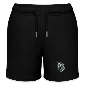 Einhorn Reiterin Ponyhof Pferde Reiten Einhörner - Kinder Organic Joggingshorts Mini Bolter von Stanley/Stella - Schwarz - Vorne