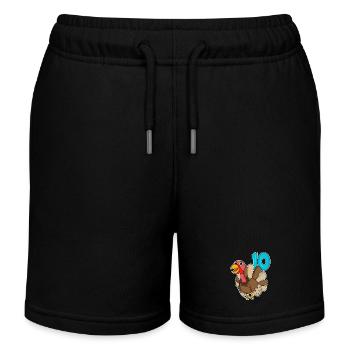 10th Birthday Motif Turkey - Ten - 10 Years - Kids Organic Sweat Shorts by Stanley/Stella - black - Front