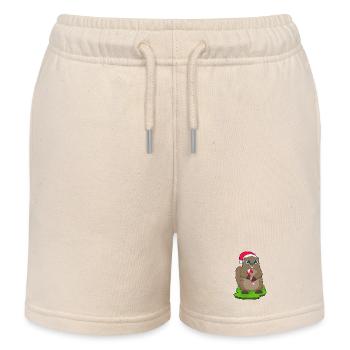 Canne de Noël Castor - Short de jogging enfant bio Stanley/Stella - écru doux - Devant