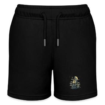 Grafik Segeln - Kinder Organic Joggingshorts Mini Bolter von Stanley/Stella - Schwarz - Vorne