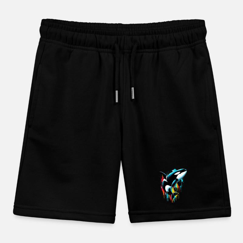 Killer whale Kids Organic Sweat Shorts by Stanley/Stella