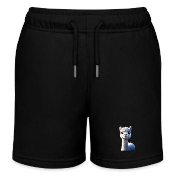 Alpaca Sweet Llama Farm Life Is Better With Alpacas - Kids Organic Sweat Shorts by Stanley/Stella - black - Front
