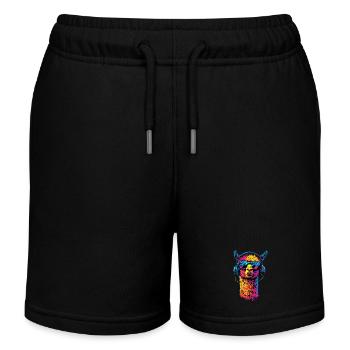 Alpaca Sweet Llama Farm Life Is Better With Alpacas - Kids Organic Sweat Shorts by Stanley/Stella - black - Front