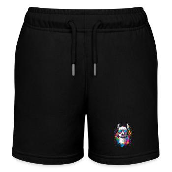 Alpaca Sweet Llama Farm Life Is Better With Alpacas - Kids Organic Sweat Shorts by Stanley/Stella - black - Front