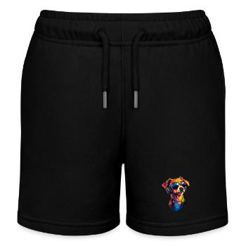 Jack Russell Terrier Hunde Liebhaber Jack Russells - Kinder Organic Joggingshorts Mini Bolter von Stanley/Stella - Schwarz - Vorne