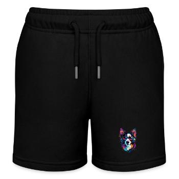 border collie chien amant chiot mignon collies - Short de jogging enfant bio Stanley/Stella - noir - Devant