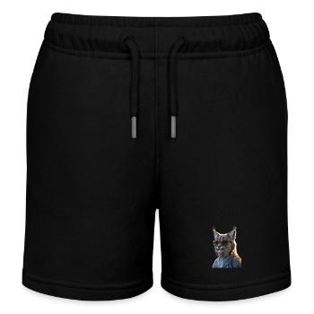 Lynx Chat sauvage Grands chats Chats Mignon Lynx - Short de jogging enfant bio Stanley/Stella - noir - Devant