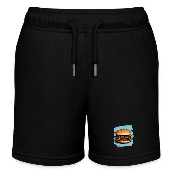 Burger Retro - Kinder Organic Joggingshorts Mini Bolter von Stanley/Stella - Schwarz - Vorne