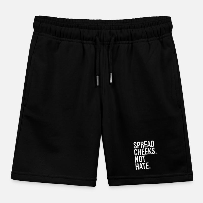 spread cheeks not hate Kids Organic Sweat Shorts by Stanley/Stella