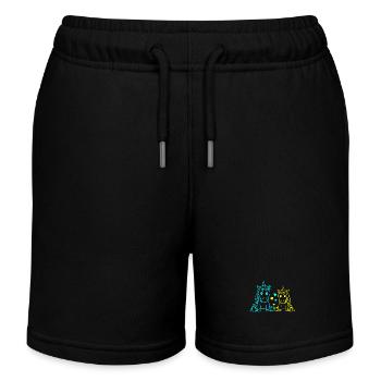 Valentin Einhörner Valentinstag Herzen Partner - Kinder Organic Joggingshorts Mini Bolter von Stanley/Stella - Schwarz - Vorne