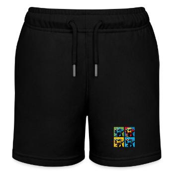 Lab Love Pop, Copain, Guimauve, Peluche, Heureux - Short de jogging enfant bio Stanley/Stella - noir - Devant