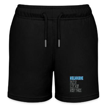 Tournoi de tennis Melbourne Paris Londres New York - Short de jogging enfant bio Stanley/Stella - noir - Devant