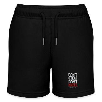 Ne volez pas, ne vous agenouillez pas | Déclaration de la loi naturelle - Short de jogging enfant bio Stanley/Stella - noir - Devant