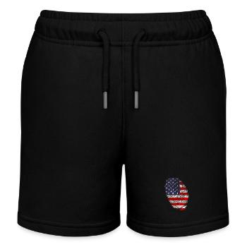 Fingerabdrücke der US-Flagge - Kinder Organic Joggingshorts Mini Bolter von Stanley/Stella - Schwarz - Vorne