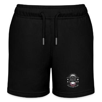 Jetzt ist alles | Alan Watts Lotus Kosmos Kunst - Kinder Organic Joggingshorts Mini Bolter von Stanley/Stella - Schwarz - Vorne