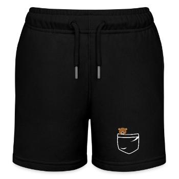 Teddy bear pockets - Kinder Organic Joggingshorts Mini Bolter von Stanley/Stella - Schwarz - Vorne