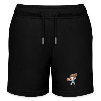 Basketballer Mädchen - Kinder Organic Joggingshorts Mini Bolter von Stanley/Stella - Schwarz - Vorne