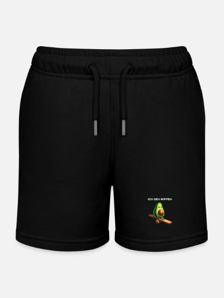avocat rocker bande dessinée mignon dicton végétalien - Short de jogging enfant bio Stanley/Stella - noir