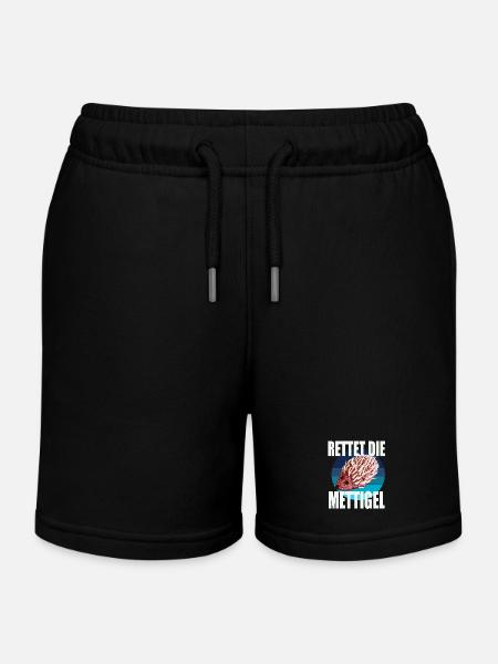Rettet die Mettigel - Kinder Organic Joggingshorts Mini Bolter von Stanley/Stella - Schwarz