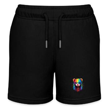Furet Furet Putois Martre Belette Mignon Furet - Short de jogging enfant bio Stanley/Stella - noir - Devant