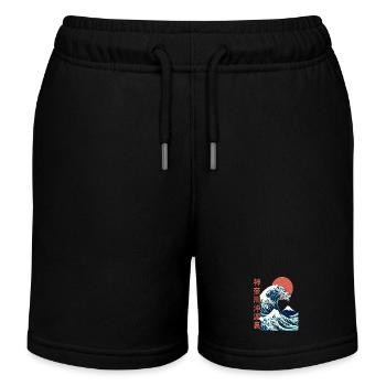 La grosse vague au large de Kanagawa - Short de jogging enfant bio Stanley/Stella - noir - Devant