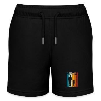 Papa & Tochter Geschenk Vintage Design Vatertag - Kinder Organic Joggingshorts Mini Bolter von Stanley/Stella - Schwarz - Vorne