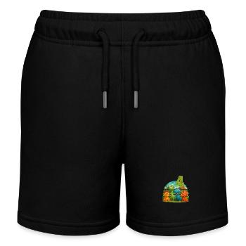 Dinosaurier Geburtstag Kinder 4 Jahre Geschenk - Kinder Organic Joggingshorts Mini Bolter von Stanley/Stella - Schwarz - Vorne