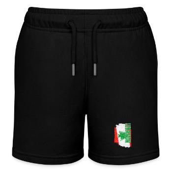 Drapeau vertical du Liban, I Love Lebanon - Short de jogging enfant bio Stanley/Stella - noir - Devant