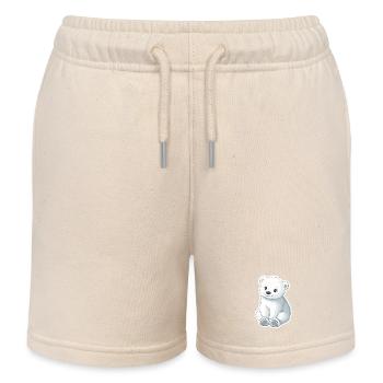 Polarbär Illustration – Arktisches Tiermotiv - Kinder Organic Joggingshorts Mini Bolter von Stanley/Stella - Natur - Vorne