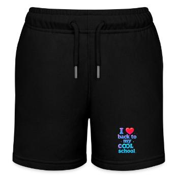 Neon Retro Zurück zur Schule Design - Kinder Organic Joggingshorts Mini Bolter von Stanley/Stella - Schwarz - Vorne