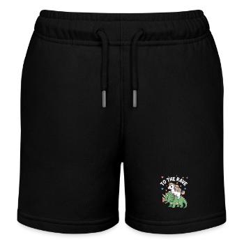 Zum Rave EDM Einhorn Faultier Reiten Dinosaurier - Kinder Organic Joggingshorts Mini Bolter von Stanley/Stella - Schwarz - Vorne