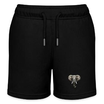 Trompe d’éléphant Afrique Safari Wilderness Éléphant - Short de jogging enfant bio Stanley/Stella - noir - Devant