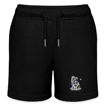 Weltraumastronaut Botaniker - Kinder Organic Joggingshorts Mini Bolter von Stanley/Stella - Schwarz - Vorne