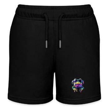 Frog Little Toad Tree Frog Frog Prince Frogs - Kids Organic Sweat Shorts by Stanley/Stella - black - Front