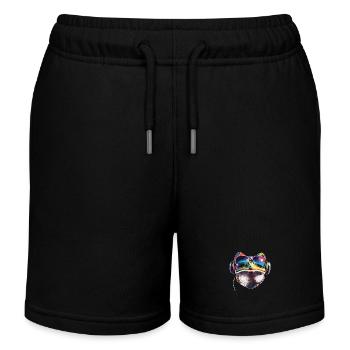 Frog Little Toad Tree Frog Frog Prince Frogs - Kids Organic Sweat Shorts by Stanley/Stella - black - Front