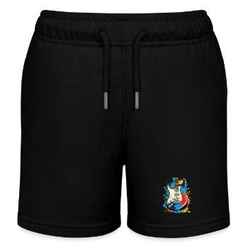 Kreative E-Gitarren Illustration - Kinder Organic Joggingshorts Mini Bolter von Stanley/Stella - Schwarz - Vorne