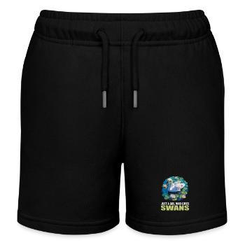 Schwäne Schwan - Kinder Organic Joggingshorts Mini Bolter von Stanley/Stella - Schwarz - Vorne
