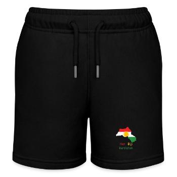Kurdistan Flagge mit Kurdischer Sonne - Kinder Organic Joggingshorts Mini Bolter von Stanley/Stella - Schwarz - Vorne