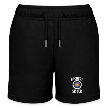 Bogenschießen Spruch Schwester Bogenschießen - Kinder Organic Joggingshorts Mini Bolter von Stanley/Stella - Schwarz - Vorne