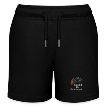 Indigenous Language Revitalization Native Speakers - Kids Organic Sweat Shorts by Stanley/Stella - black - Front