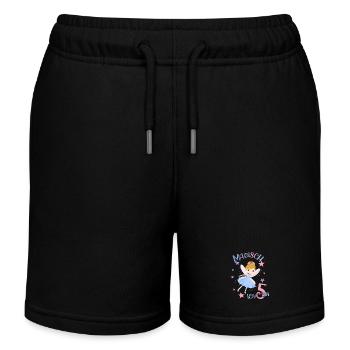 T-shirt d'anniversaire 5 ans fille 5e anniversaire fée - Short de jogging enfant bio Stanley/Stella - noir - Devant
