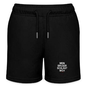 My brother doesn't beat me while gambling - Kids Organic Sweat Shorts by Stanley/Stella - black - Front