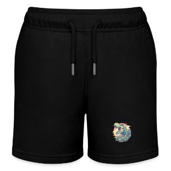 Dino Dinosaur Dinosaur - Kids Organic Sweat Shorts by Stanley/Stella - black - Front