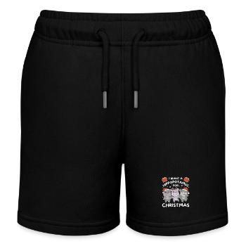 Ich will ein Flusspferd zu Weihnachten süße Hippos - Kinder Organic Joggingshorts Mini Bolter von Stanley/Stella - Schwarz - Vorne